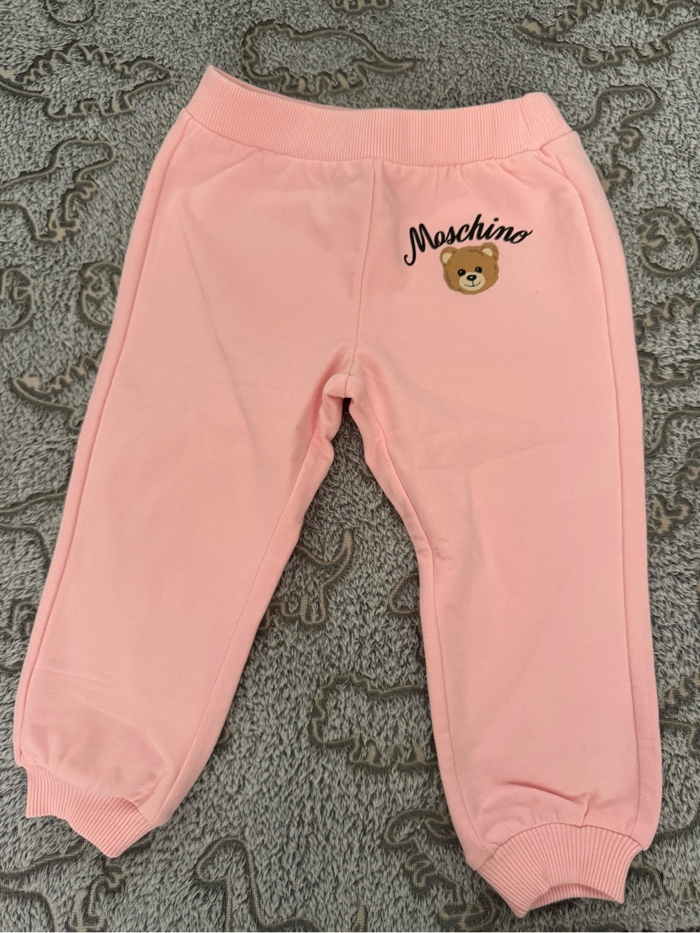 Moschino Baby Pink Hooded Zip-Front Track Suit Set with Teddy Bear Logo - Picture 4 of 6